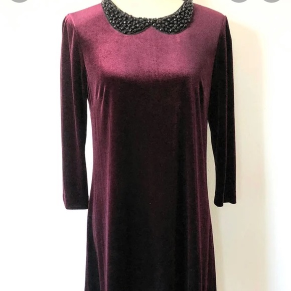 Betsey Jonhson jeweld collar velvet dress - Picture 1 of 6